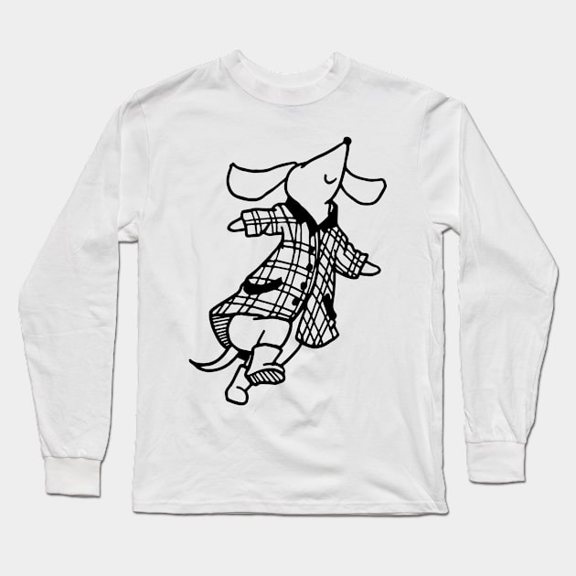 Hand Drawn Cute Animals Long Sleeve T-Shirt by Wanderer Bat